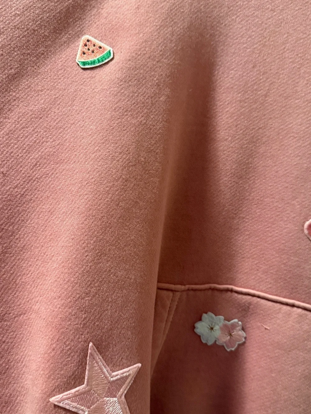Pink JCrew Hoodie with Patches
